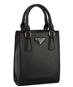 Triangle Logo Top Handle Satchel Bag DXV-0197 BLACK